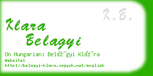 klara belagyi business card